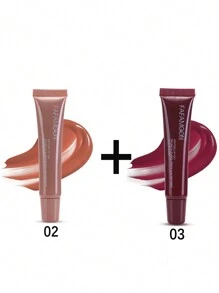 1支水光飽滿唇彩液體口紅唇蜜保濕豐唇玻璃唇油 - 彩色 - 查看 17