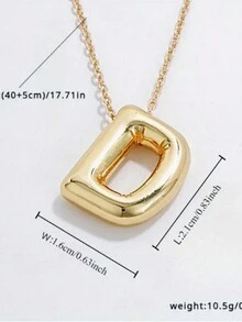 1PC Bong Bóng Chữ Cổ Bóng Ban Đầu Dây Chuyền Nữ Tinh Tế Bảng Chữ Cái Mặt Dây Chuyền Thổi Phồng Tên Cá Tính Trang Sức Quà Tặng - Nhiều màu - Xem 8