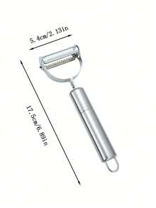 1个不锈钢削皮器，蔬菜切片器，厨房必备工具，轻松削皮切片水果蔬菜 - 彩色 - 查看 8