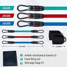 6pcs Leg Strength Ankle Strap Resistance Bands, Booty Glute Ankle Straps For Fitness Training, Assorted Color - Multicolor - View 7