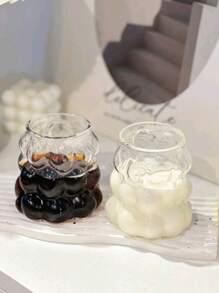 1 件 350 毫升无柄葡萄杯带手柄，耐热，适用于牛奶/咖啡/拿铁/果汁