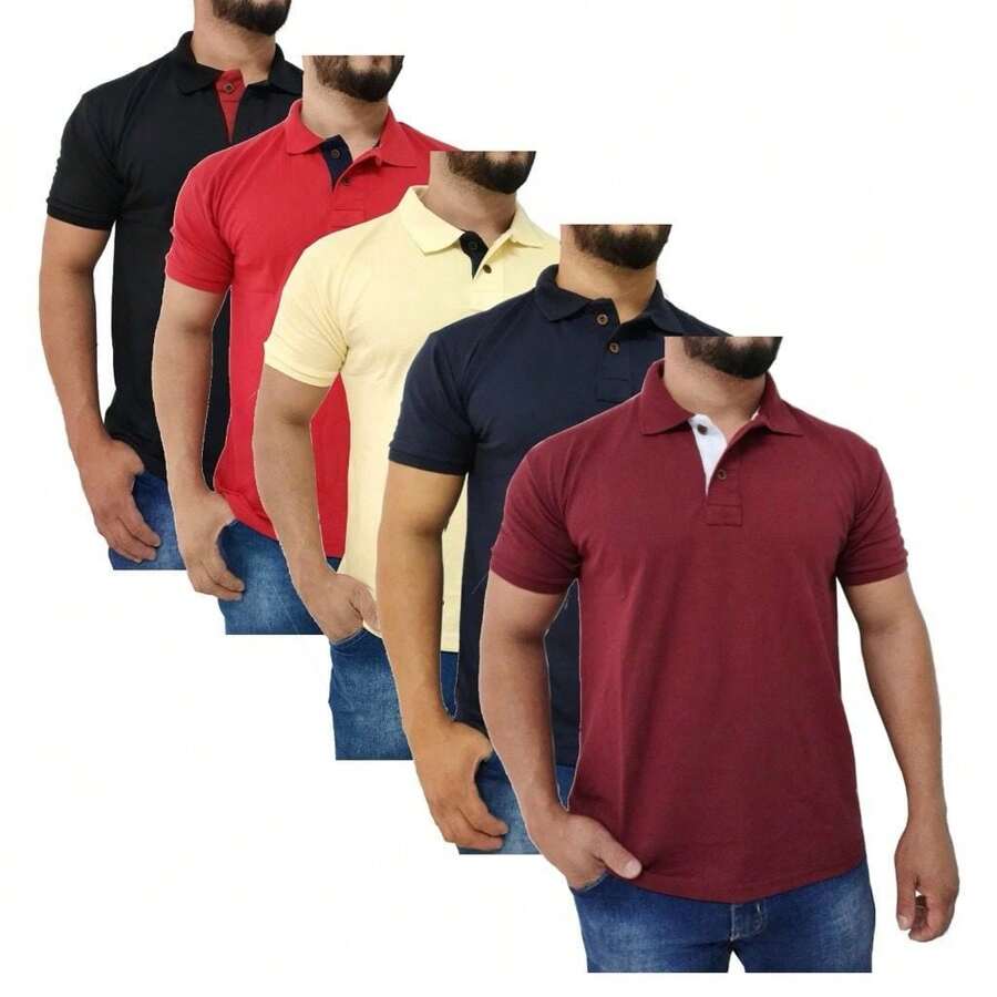 Kit 05 Men's Polo Collar Shirt S M L XL IMMEDIATE SHIPPING IN ALL COLORS - 彩色 - 查看 1