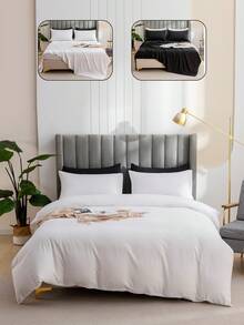 3/4 件可调节床单床笠和枕套套装 - 柔软床单套装，4 件套酒店豪华床笠套装，易护理超细纤维舒适床笠套装 - 白色 - 查看 3