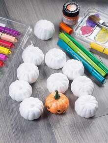 10/20/30Pcs White Foam Pumpkin Models Polystyrene Styrofoam Artificial Pumpkin DIY Handmade Craft Gift Halloween Decoration Props,Christmas - White - View 7
