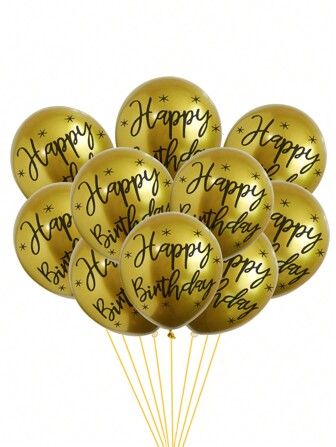 100pcs/Set 12 Inch Metallic Gold Color Thicker Latex Balloon, For Birthday, Wedding, Valentine's Day, Thanksgiving, Christmas, Halloween, New Year, School, Home Decoration, Christmas