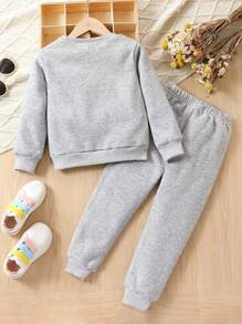 Young Girl 2-Piece Be Kind Rainbow Print Long Sleeve Top And Jogger Pants Set - Soft Non-Stretch Polyester Fabric, Crew Neck, Machine Washable, Casual Outfit , Perfect For Sports, Spring, Fall, And Winter Seasons