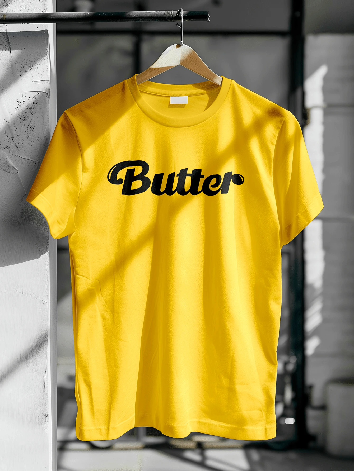 Playera Camiseta Butter Oversize Moda Coreana K-pop + PC de regalo - Amarillo - Ver 1