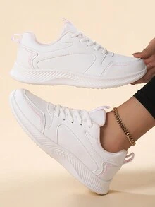 Giày thể thao xuân hè mới đế mềm cho nữ đi làm và đi du lịch, lưới thoáng khí cho giày nữ, chống trượt, giày chạy bộ nhẹ và thông thường - Màu Hồng baby - Xem 1