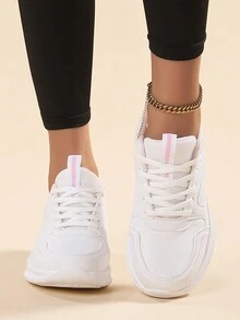 Giày thể thao xuân hè mới đế mềm cho nữ đi làm và đi du lịch, lưới thoáng khí cho giày nữ, chống trượt, giày chạy bộ nhẹ và thông thường - Màu Hồng baby - Xem 4