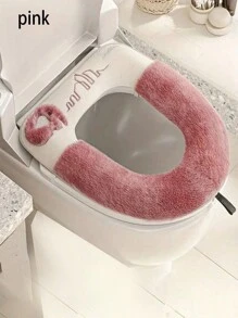 1pc All Season Universal Toilet Seat Cover, Cartoon Style Toilet Cushion With Waterproof Hook & Loop Fastener Bathroom Decor Fall Decor