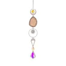 1pc Indoor Window Hanging Sun Catcher, Crystal Light Catcher With Prism & Agate Slice For Home, Garden, Wedding Decor - Multicolor - View 13