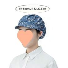 1 男女通用厨师帽 纯色布帽 花园花布帽 厨房厨师帽 松紧可调节 男女通用餐饮服务工作帽 防油 餐厅厨房帽 家用厨房帽 全年可用