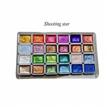 24-Color Watercolor Paint Set With Shimmering Metallic Accents, 0.03oz Tubes - Perfect For Artistic Creations & Calligraphy Porcelain Watercolor Palette - 24 Colors 1ml - View 8