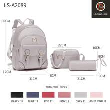 DIOSA LUNA Mochilas De Tres Piezas De Moderno Conjunto De Mochila Y Bolsas Mujer, Set Mochilas Para Dama - Gris - Ver 2
