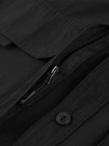 LEDUNTINO [Spring/Summer] Men's Fashion Button Casual Outdoor Shirt, Solid Green, Sports, Cargo, Quick-Drying, Boyfriend Gift, Men's Spring Autumn Long Sleeve Shirt, Multi-Pocket, Elasticity, Lapel Shirt With Zipper Pocket, Spring Fall Wear