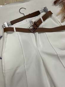 Pantalone Pants With Tailoring Woven Belt - trắng - Xem 4