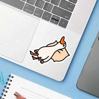 1PC Duck Sleeping Doodle Sticker,Funny Duck Sticker,Funny Vinyl Sticker,Perfect For Book Lovers, Durable And Weatherproof, Ideal For Laptops, Notebooks, And Water Bottles