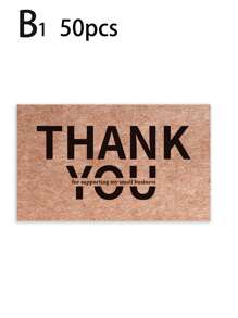 10/30/50pcs Thank You Cards, Small Business Fans Various Styles Thank You Cards, Shopping Kraft Thank You Greeting Cards Suitable For Christmas, Wedding/Bridal Shower, Holiday Party And Other Decorations Retail Store Owner Merchandise Customer Cards 2.1x3.5 Inch,Christmas