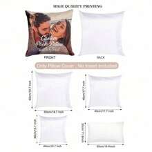 1 pièce Taie d'oreiller à motif de collage photo personnalisé, cadeaux commémoratifs pour la fête des mères, la fête des pères, l'action de grâce, la fête des enseignants. Housse de coussin imprimée sur un côté, idéal pour offrir à la famille, aux amis ou à soi-même.