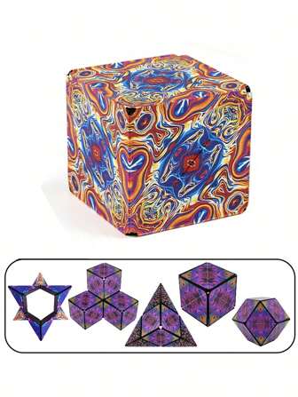 1 件多色图案 3d 可变形魔方和几何拼图魔方，感恩节和圣诞节礼物，烦躁玩具，圣诞礼物，魔方，圣诞礼物，成人圣诞礼物，烦躁玩具，圣诞礼物，成人圣诞礼物，圣诞礼物
