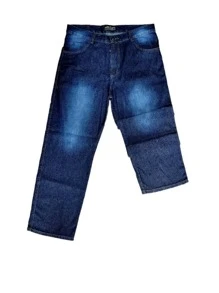 Original Men's Dazzling Denim Balloon Pants Plus Size Baggy - 藏蓝色 - 查看 2