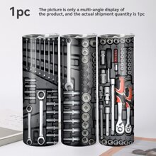 1 Piece 20oz/30oz/11oz Stainless Steel Tumbler Coffee Vacuum Insulated Mug Mechanical Tool Box Printed Stainless Steel Mug Water Bottle Car Mug Double Wall Mug For Hot And Cold Beverages Keep Cold Holiday Gifts For Dad Friends Halloween Christmas Gifts - Grey - View 11