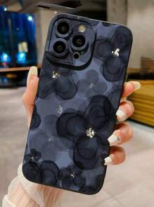 Funda de teléfono celular a prueba de golpes con pintura floral azul compatible con iPhone 15 Pro Max, serie iPhone 13, Samsung Galaxy A50, A12, A32, A52, A72, A51, A21S, A13, A14, S22 Ultra, S23, A33, A53, S20 FE, Xiaomi Redmi 11, 12 Pro, 12/12X, Note 11, 9A, 9C, Poco X3 NFC, Redmi 10, 9, Note 9, 12C, Note 11 Pro, Redmi 10C, Note 8 Pro