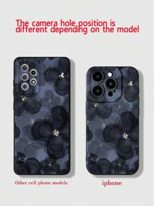 Funda de teléfono celular a prueba de golpes con pintura floral azul compatible con iPhone 15 Pro Max, serie iPhone 13, Samsung Galaxy A50, A12, A32, A52, A72, A51, A21S, A13, A14, S22 Ultra, S23, A33, A53, S20 FE, Xiaomi Redmi 11, 12 Pro, 12/12X, Note 11, 9A, 9C, Poco X3 NFC, Redmi 10, 9, Note 9, 12C, Note 11 Pro, Redmi 10C, Note 8 Pro