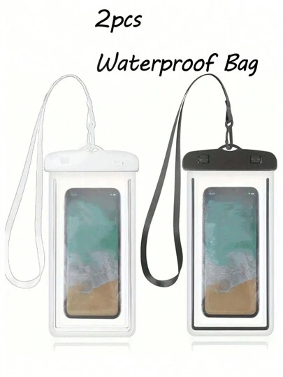 CALINNL 1/2 PCS Waterproof Bag Universal IPX8 Waterproof Phone Pouch Airbag Waterproof Mobile Phone Bag Swimming Underwater Waterproof Phone Case Beach Cellphone Dry Bag For Smartphone(Black+White) Travel Essentials Travel School Back To School School Supplies Holiday Camping Holiday Essentials Vacation Accessories Mini Summer Travel Accessories Travel Must Haves School Accessories Stuff Back To School Supplies