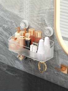 1 个吸盘挂篮，豪华现代塑料浴室收纳架，壁挂式收纳架，用于收纳洗漱用品、化妆品和配件。适用于浴室、卧室和厨房。 - 無色 - 查看 13