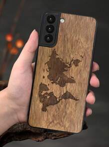 定制签名或个性化短语木质雕刻手机壳与苹果兼容，是送给男朋友、丈夫、情侣、节日的完美礼物 - 玫紅色 - 查看 3