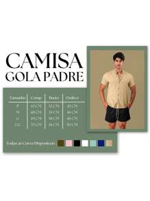 Men's Slim Fit Padre Collar Luxury Short Sleeve Shirt - 杏色 - 查看 6