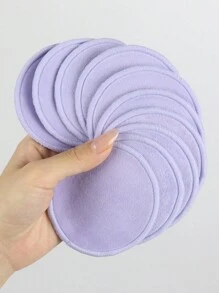 10 piezas/set Almohadillas reutilizables de terciopelo para desmaquillaje, almohadillas suaves de limpieza facial, almohadillas redondas de bambú lavables, paño de limpieza doble cara, diseño redondo para el cuidado facial y de la piel, adecuado para todo tipo de pieles