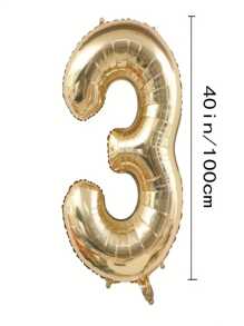 2-Piece Set Of 40 Inch Light Gold Digital Balloon, Platinum Giant Foil, Polyester Film, Helium Large Digital Balloon, Champagne Gold Birthday Digital Giant Balloon, Anniversary Commemorative Events, Party Decoration Supplies, Christmas - Gold - View 51