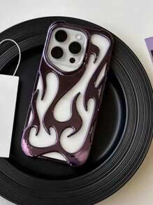 Fashionable New Electroplated Hollow Breathable Flame Pattern Full-Coverage Anti-Fall Phone Case Protective Cover For IPhone 16, 17/17 Pro/17 Pro Max Series, Series