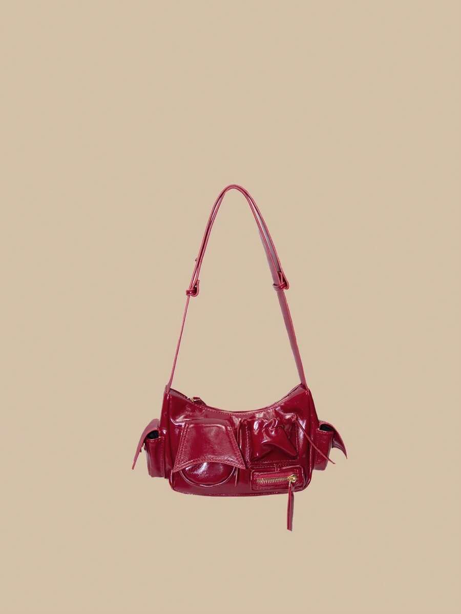 New Stylish Red Shoulder Bag & Underarm Bag For Women - Red - View 1