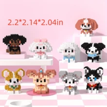 9 种不同的卡通狗积木套装，3000 个微粒组装宠物狗模型，3D 拼图 DIY 动物积木玩具，教育建筑套件，ABS 材料，完美的礼物 - 各种彩色狗形象 - 彩色 - 查看 8