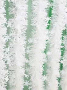 1 Stück 200 cm Weihnachts-Schneeflocken Plüsch Dekoration Stange, Weihnachtsdekoration für Zuhause, weiße Kunststoff-Schneeflocken Streifen Dekoration, Weihnachten