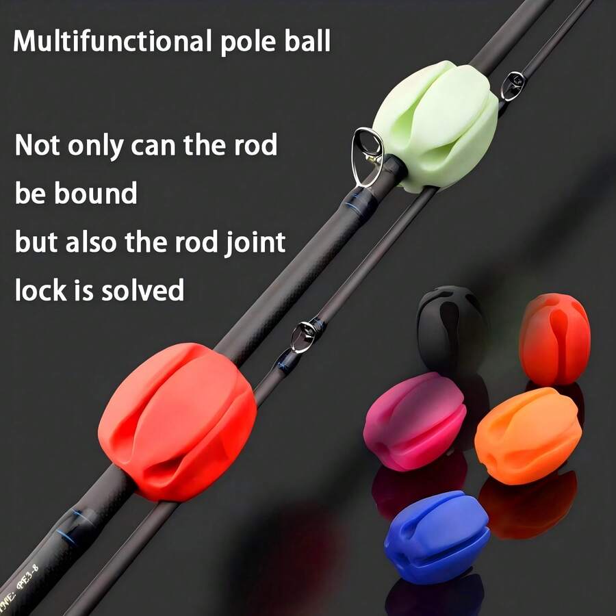 Silicone Rod Holder Balls, Secure Hold & Easy Separation, Durable, Reusable Fishing Supplies - Multicolor - View 1