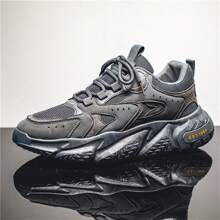 Men's Breathable Mesh Low-Top Sneakers, Fashion Casual Outdoor Sports Shoes, Retro Chunky Sneakers, Jogging Shoes, Vacation Shoes