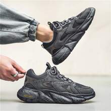 Men's Breathable Mesh Low-Top Sneakers, Fashion Casual Outdoor Sports Shoes, Retro Chunky Sneakers, Jogging Shoes, Vacation Shoes