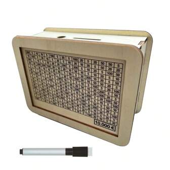 1pc Wooden Piggy Bank With Counter, Small Size, White Color, Home Savings Plan Best Gifts Birthday Graduation