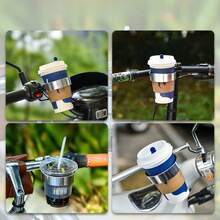 1pc Outdoor Cycling Bicycle Coffee Cup Holder Rack, Aluminum Alloy Water Bottle Bracket, Electric Motorcycle Coffee Cup Holder - Multicolor - View 6