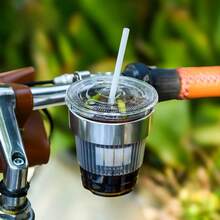 1pc Outdoor Cycling Bicycle Coffee Cup Holder Rack, Aluminum Alloy Water Bottle Bracket, Electric Motorcycle Coffee Cup Holder - Multicolor - View 4