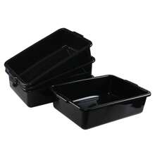 Anbers 4 Packs 22 L Large Plastic Commercial Bus Tubs, Rectangle Utility Bus Box - Black - View 10