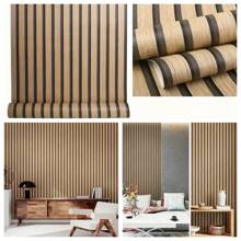 1 Roll Of Gray Grille Striped Contact Paper Wallpaper Peeled Off And Pasted Waterproof And Oil-Proof Wall Stickers, Suitable For Kitchen Cabinets, Furniture, Home Decoration - Yellow - View 2