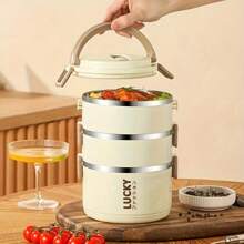 1pc Stainless Steel Insulated Bento Box, 2/3/4 Layers Food Container, Portable Reusable Thermal Lunch Box, Suitable For School Students, Camping, Back To School And Office Workers Meal Prep, Kitchen Tools, Kitchen Accessories, Travel Accessories, Back To School Season, Student Season - Multicolor - View 5