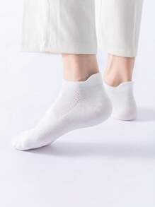 5 pares de calcetines deportivos de tobillo cortos, negros, para mujer, con malla transpirable y resistente a los olores