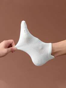 5 pares de calcetines deportivos de tobillo cortos, negros, para mujer, con malla transpirable y resistente a los olores