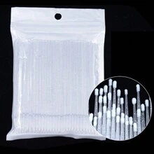 100 件/瓶睫毛延长清洁棉签刷睫毛提升胶去除剂涂抹器微睫毛棒化妆配件工具 - 彩色 - 查看 15